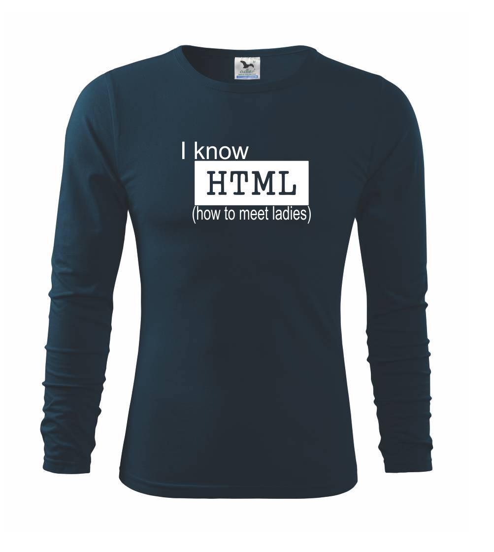 Tričká pre ajťákov - HTML - Tričko s dlhým rukávom FIT-T long sleeve