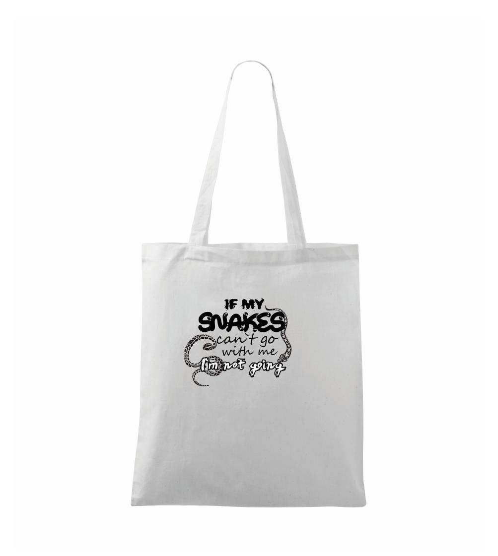 Tričká so zvieratami - If snakes cant go with me - Taška bavlnená