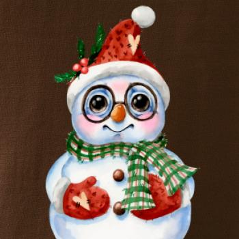 Snehuliak kreslený s okuliarmi