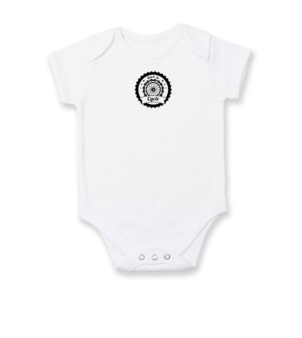Tričko ako darček pre cyklistu - Born to cycle - bicykel - Body dojčenské s krátkym rukávom