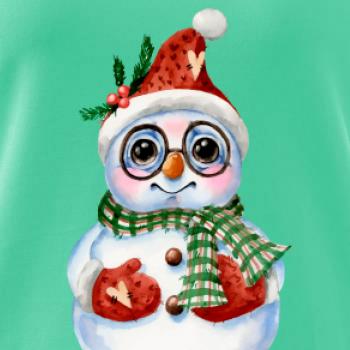 Snehuliak kreslený s okuliarmi