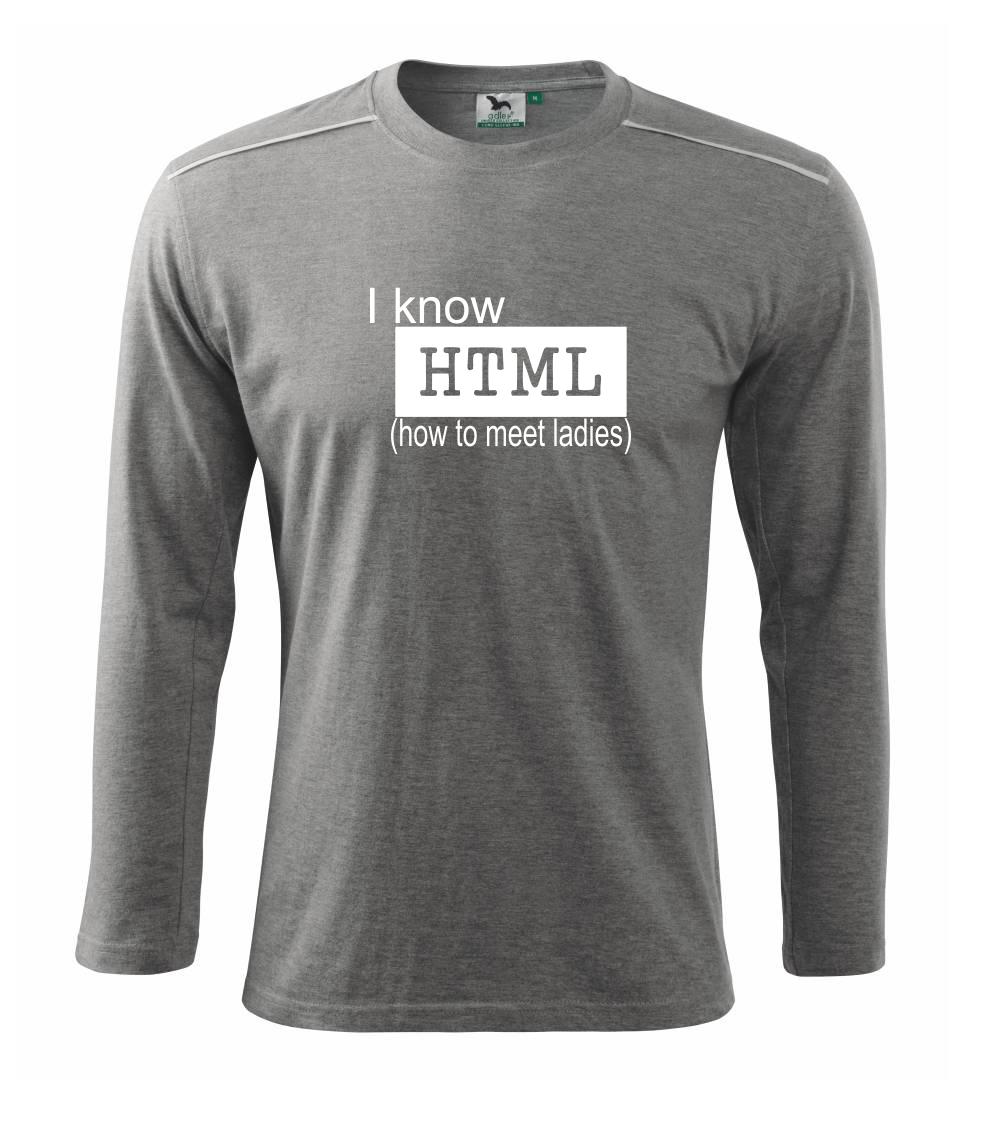 Tričká pre ajťákov - HTML - Tričko s dlhým rukávom Long Sleeve