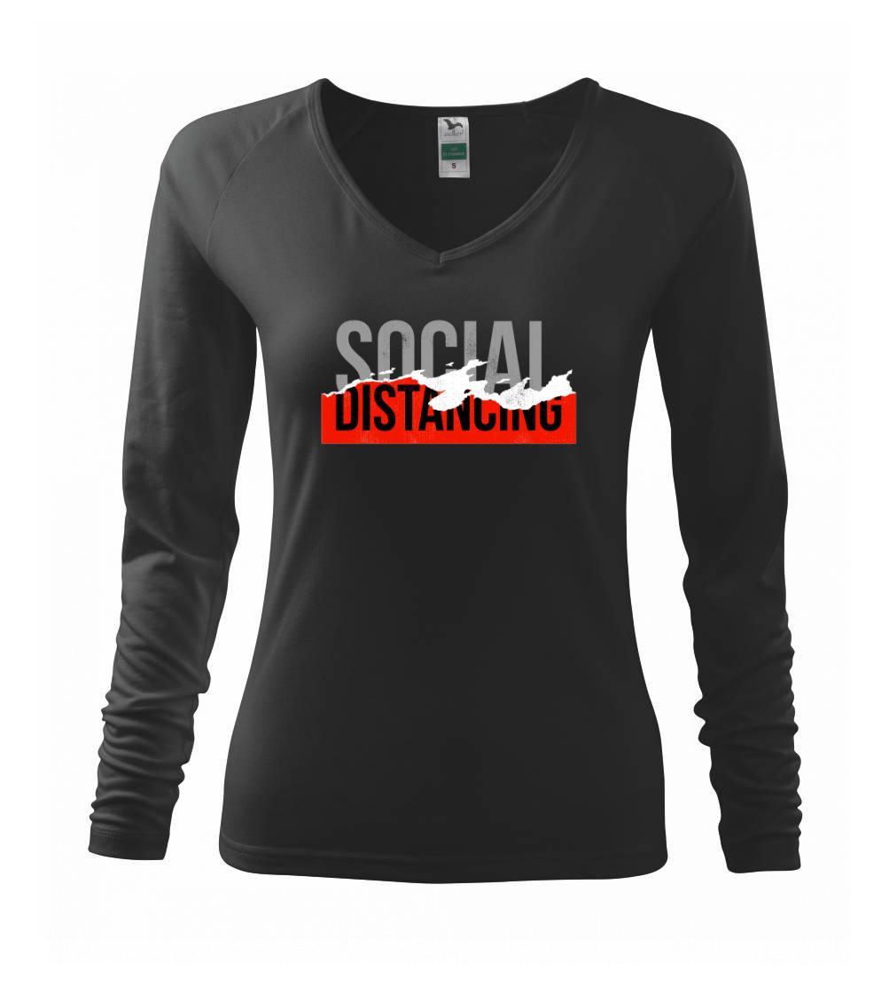 Corona social distancing nápis - Tričko dámske Elegance