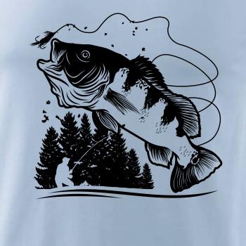 Rybár na brehu rybníka muškári