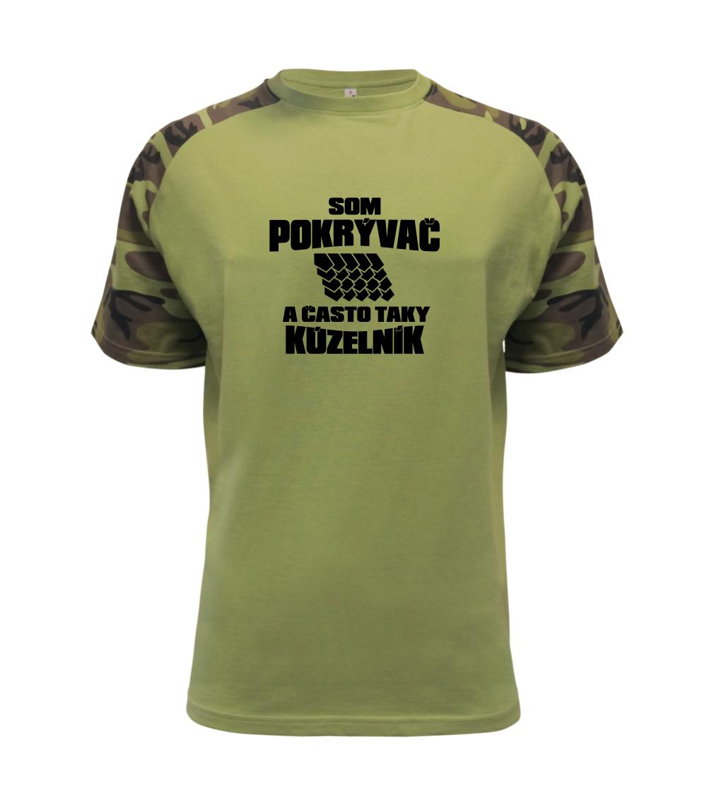 Vtipné tričká do práce - Pokrývač kúzelník - Raglan Military