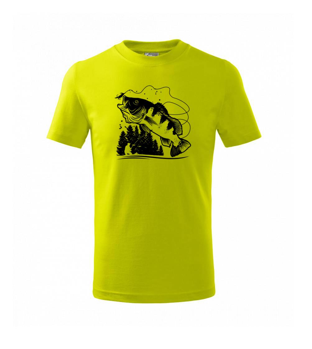 Rybár na brehu rybníka muškári