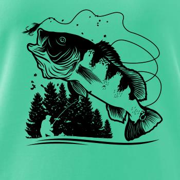 Rybár na brehu rybníka muškári