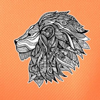 Hlava leva - mandala