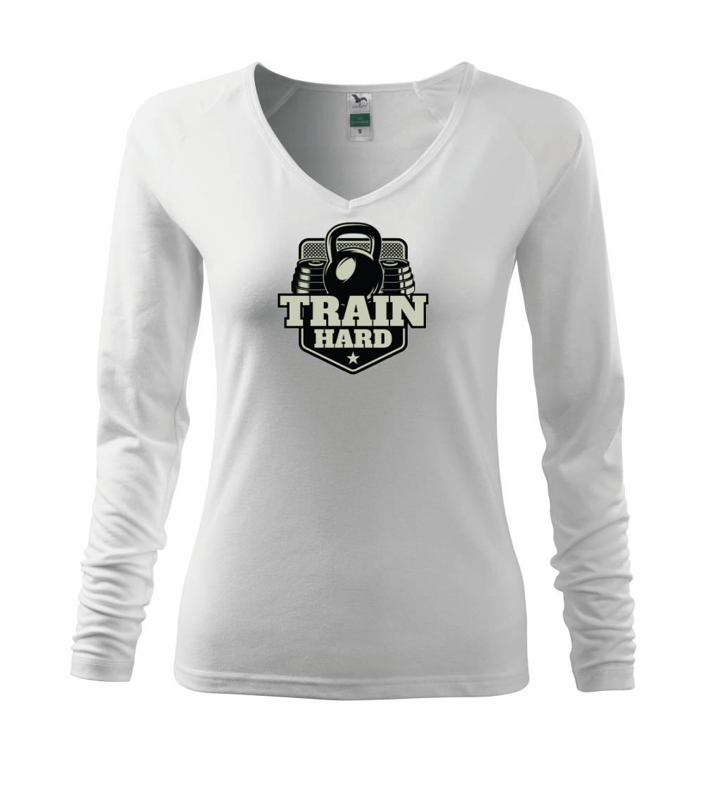 Posilňovani - Train hard - Tričko dámske Elegance