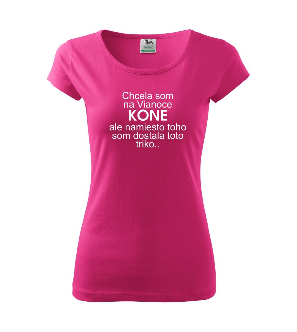 Vianočné tričká - Chcela som na Vianoce kone - Dámske tričko Pure
