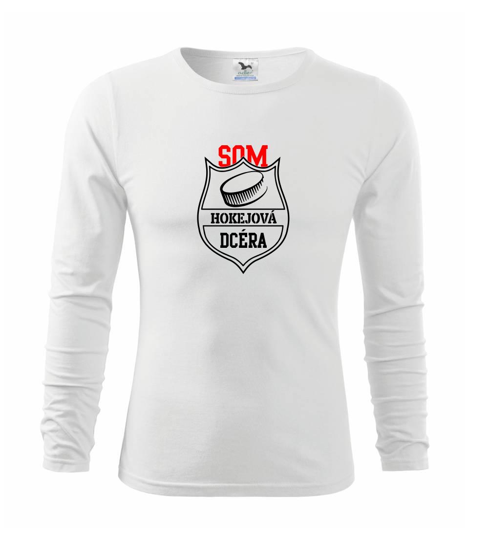 Tričká a mikiny pre dcéru - Som hokejová dcéra puk - Tričko detské Long Sleeve