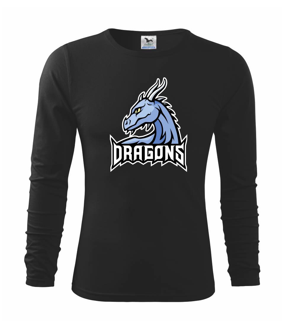 Grafické tričká - Dragons - logo týmu modrá (Hana-creative) - Tričko detské Long Sleeve