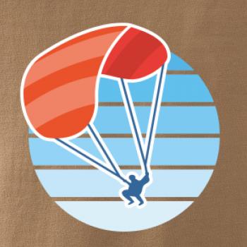 Paragliding oranžový v modrom koliesku