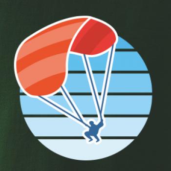 Paragliding oranžový v modrom koliesku