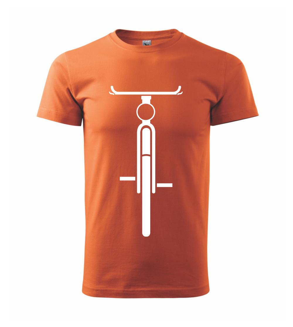 Tričko ako darček pre cyklistu - Bicykel spredu - obrys - Klasické pánske tričko vyššej gramáže