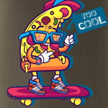 Pizza slice with skateboard