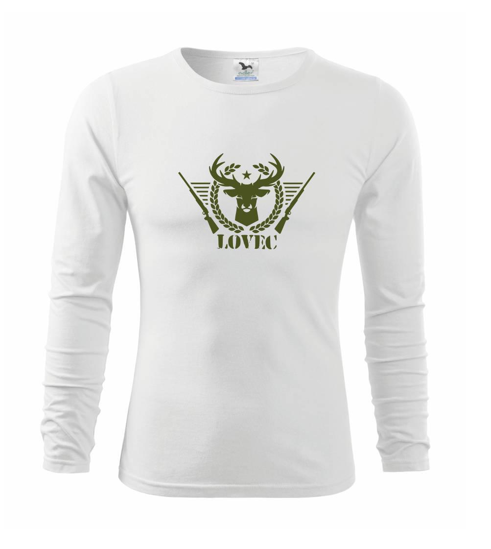 Tričká pre poľovníkov a drevorubačov - Lovec - jeleň a zbrane - Tričko detské Long Sleeve
