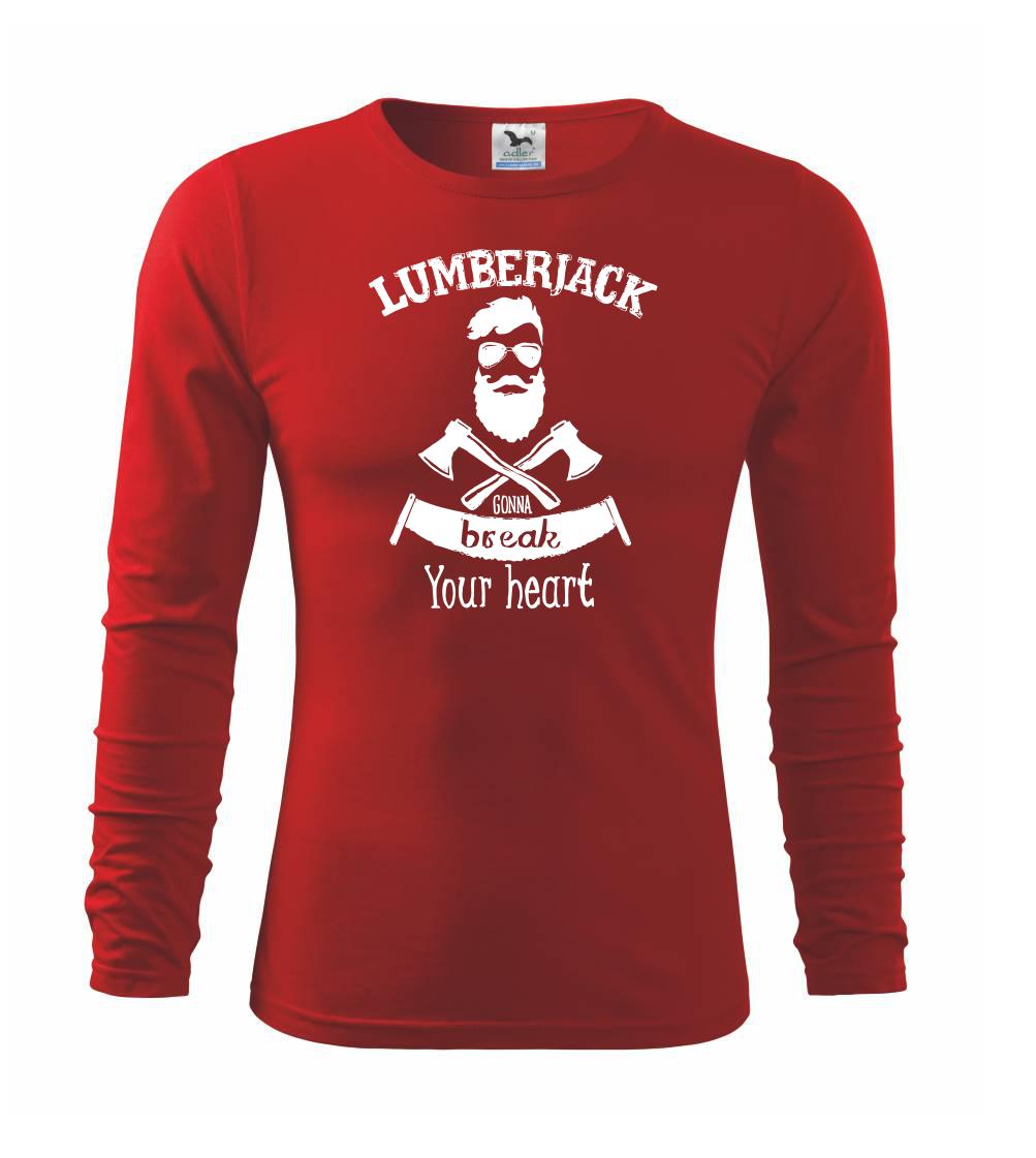 Tričká pre poľovníkov a drevorubačov - Lumberjack gonna break your hearth - Tričko detské Long Sleeve