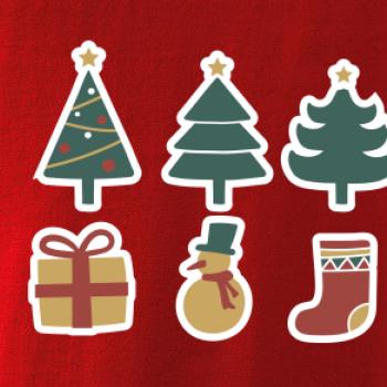 Vianočná sada - stromčeky a darčeky