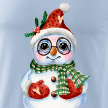 Snehuliak kreslený s okuliarmi