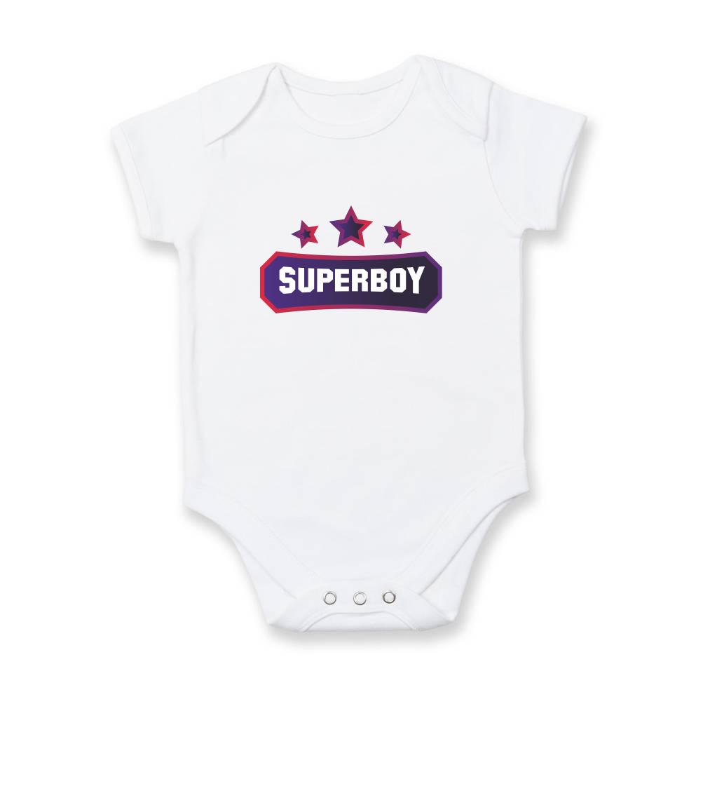 Tričká na párty - Superboy  - nápis farebný - Body dojčenské s krátkym rukávom