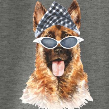 German shepherd so šatkou