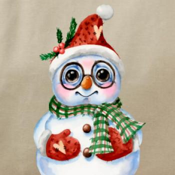 Snehuliak kreslený s okuliarmi