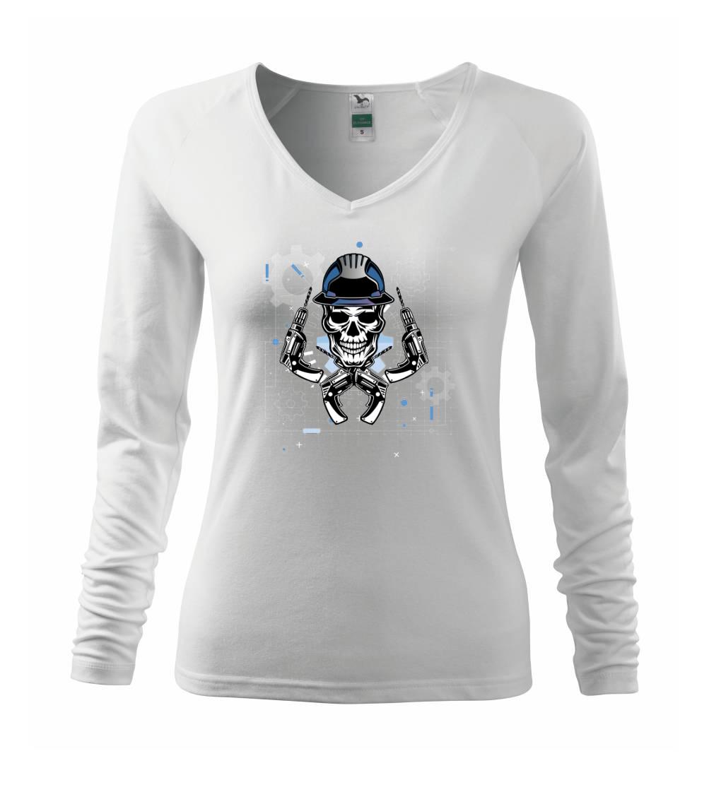 Vtipné tričká do práce - Lebka domáci kutil - Tričko dámske Elegance