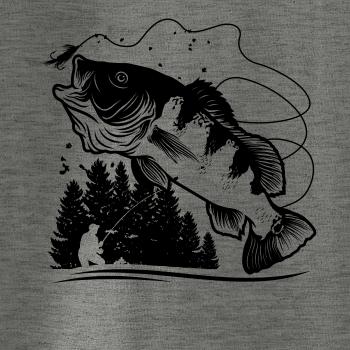 Rybár na brehu rybníka muškári