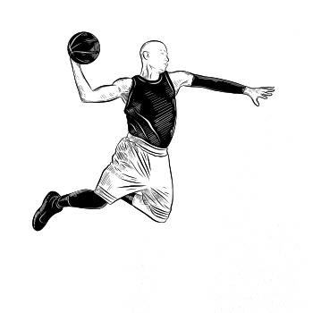 Basketbalista vo výskoku