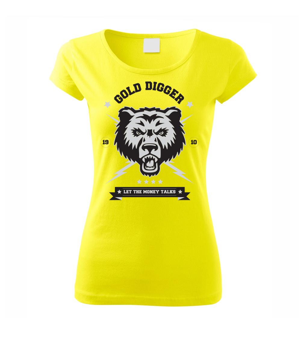 Tričká so zvieratami - Bear gold - Dámske tričko Pure