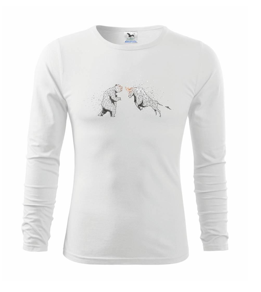 Grafické tričká - Bearish and bullish súboj - Tričko s dlhým rukávom FIT-T long sleeve