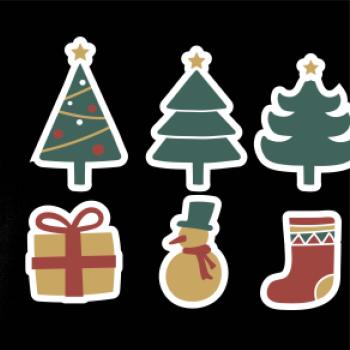 Vianočná sada - stromčeky a darčeky