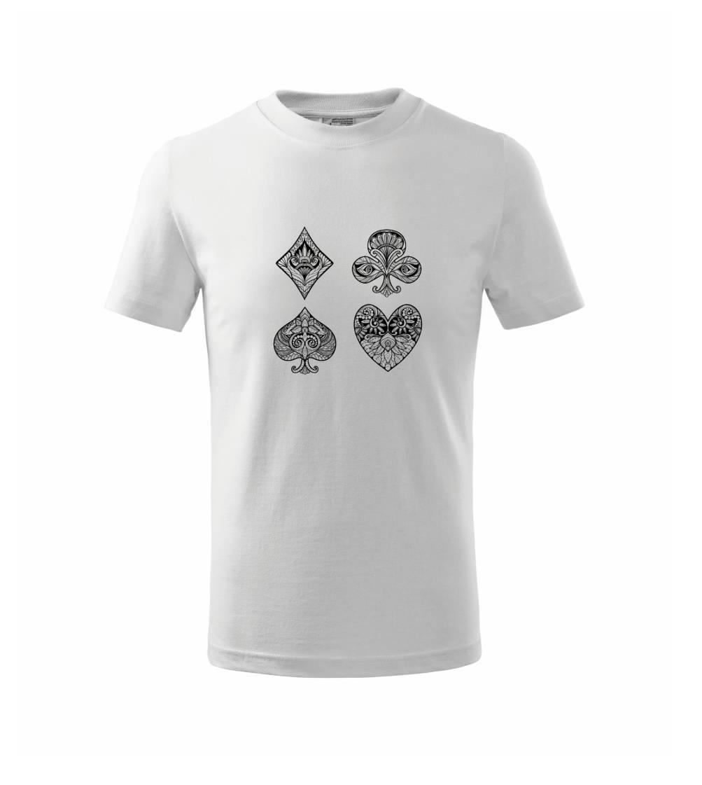 Poker tričká - Poker symboly abstraktné - Tričko detské bavlnené