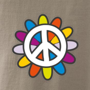 Peace symbol s kreslenou kvetinou