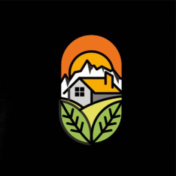 Chalupa při západu slunce