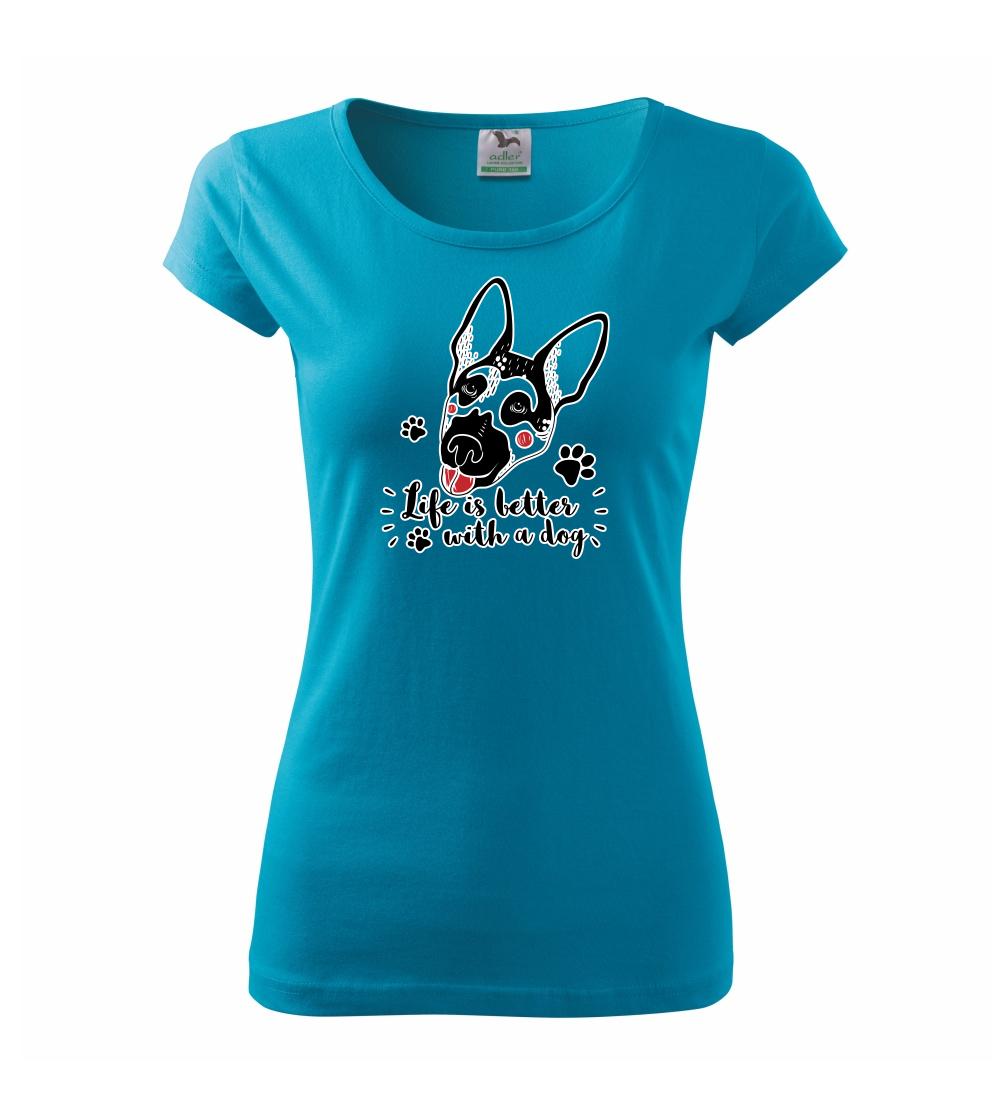 Nemecký ovčiak - German shepherd - life is a better with dog - Dámske tričko Pure