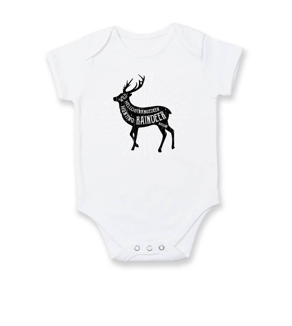 Tričká so zvieratami - Deer raindeer - Body dojčenské s krátkym rukávom