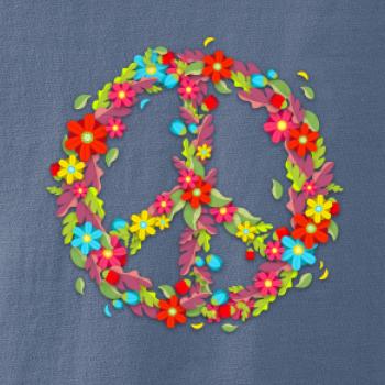 Peace symbol červené kvety