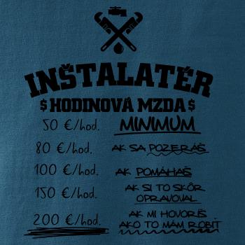 Hodinová mzda Inštalatér
