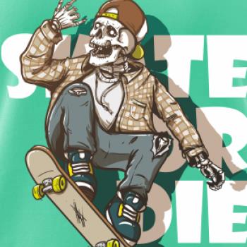 Skull riding skateboard Skull riding skateboard