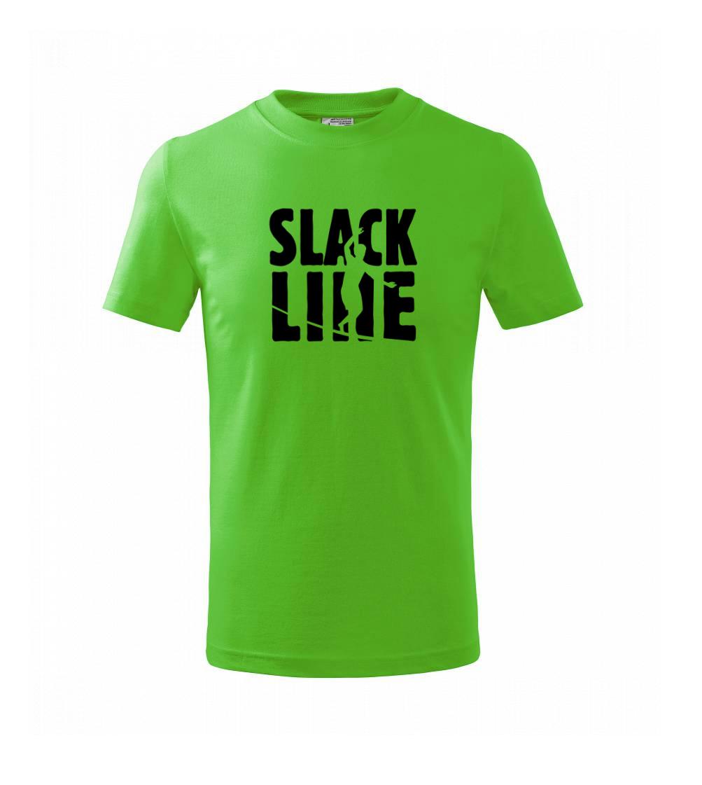 Ostatné športy - Slackline nápis - Tričko detské bavlnené