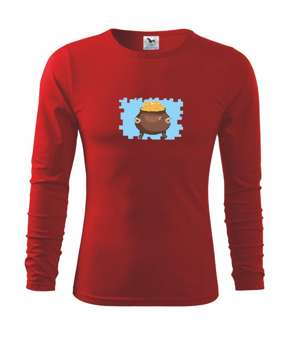 Tričká pre ajťákov - Gamer - stará hra - hrniec zlata - Tričko detské Long Sleeve