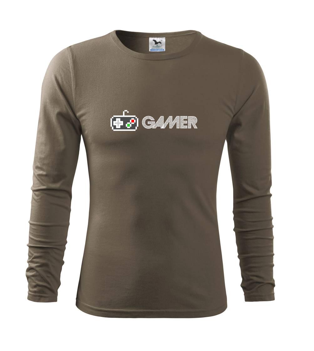 Tričká pre ajťákov - Gamer - ikona gamepad - Tričko s dlhým rukávom FIT-T long sleeve
