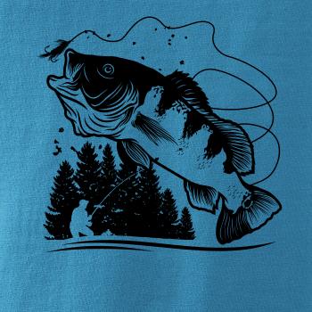 Rybár na brehu rybníka muškári