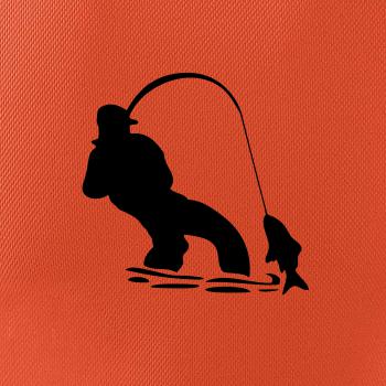 Rybár ťahajúce rybu