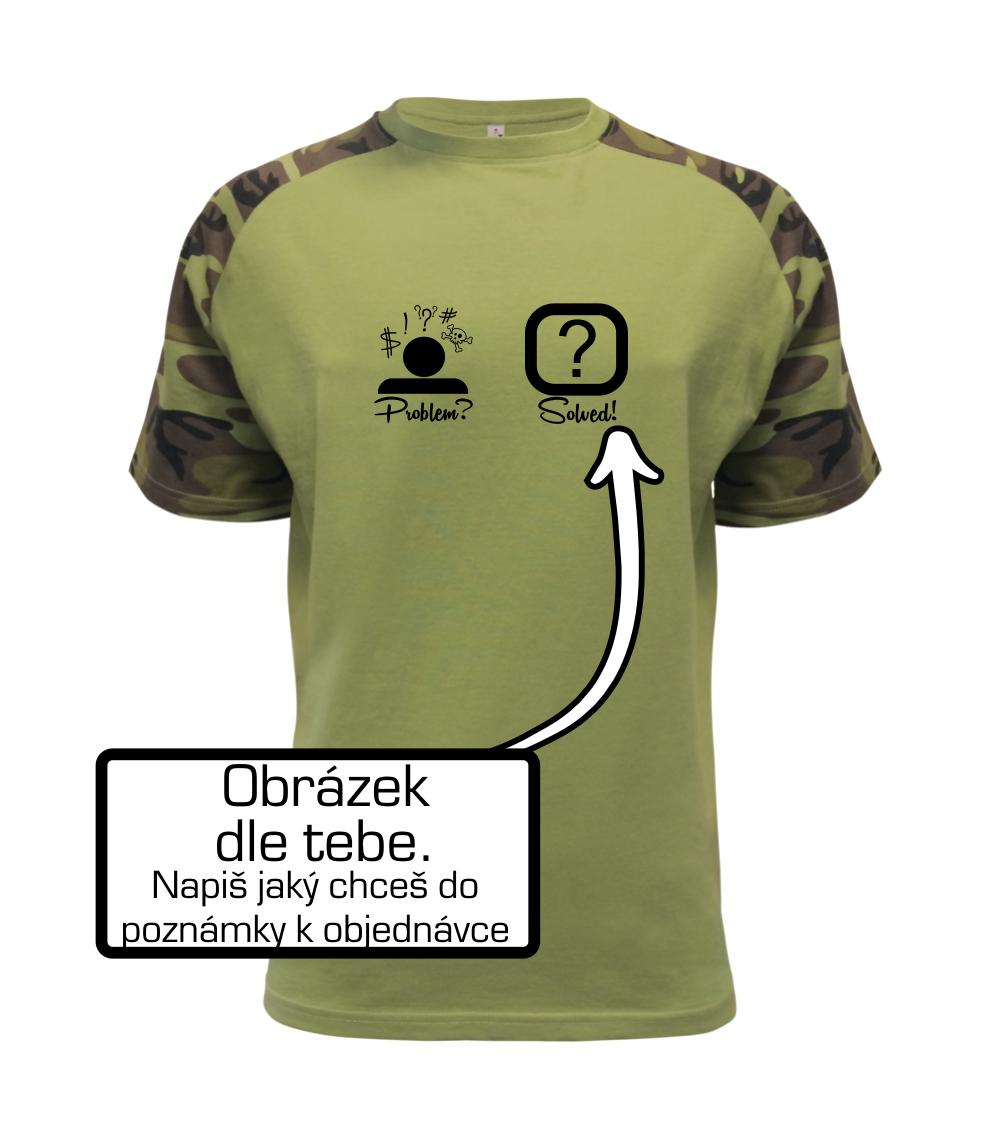 Tričká Problem Solved - Problem? Solved! - Vlastný obrázok - Raglan Military