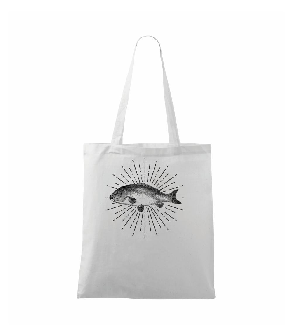 Tričká pre rybárov s potlačou - Ryba v lúčoch - Taška bavlnená