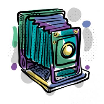 Foťák farebný starý - jedna šošovka Foťák farebný starý - jedna šošovka