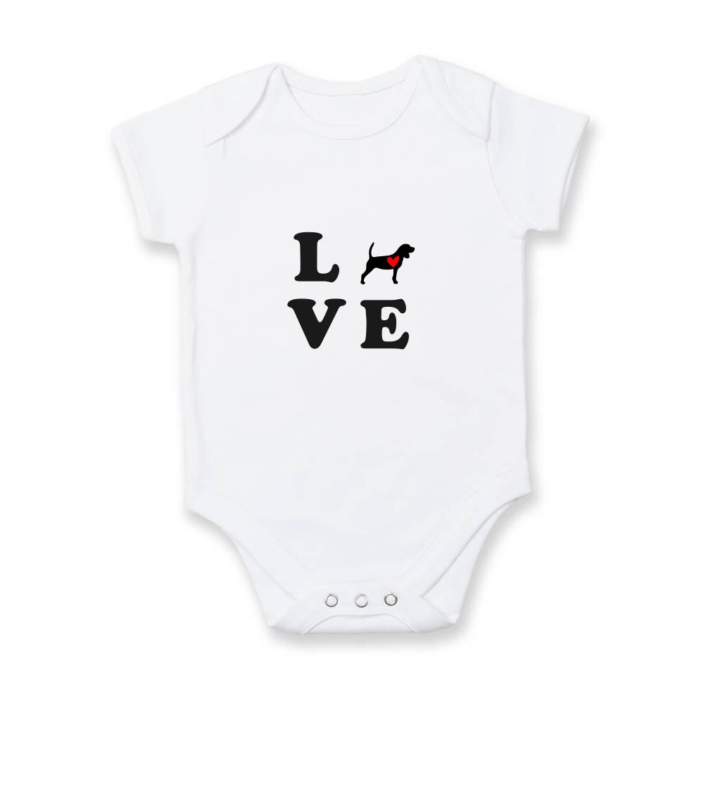 Bígl na tričku - Bígl love - Body dojčenské s krátkym rukávom